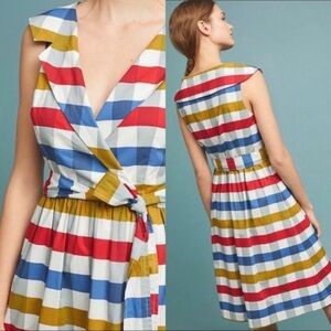 Anthropologie Maeve Multicolor Gingham Plaid Dress